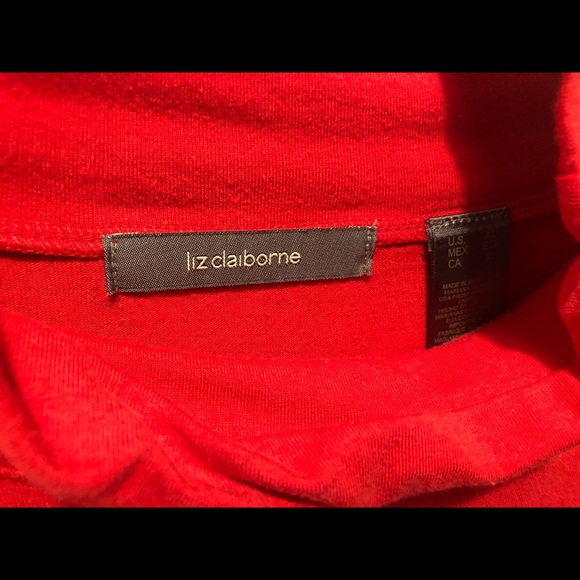 Red Liz Claiborne Turtleneck, Size XL - Picture 3 of 13